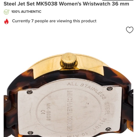 Michael kors steel jet tortoise shell wristwatch - Picture 3 of 5